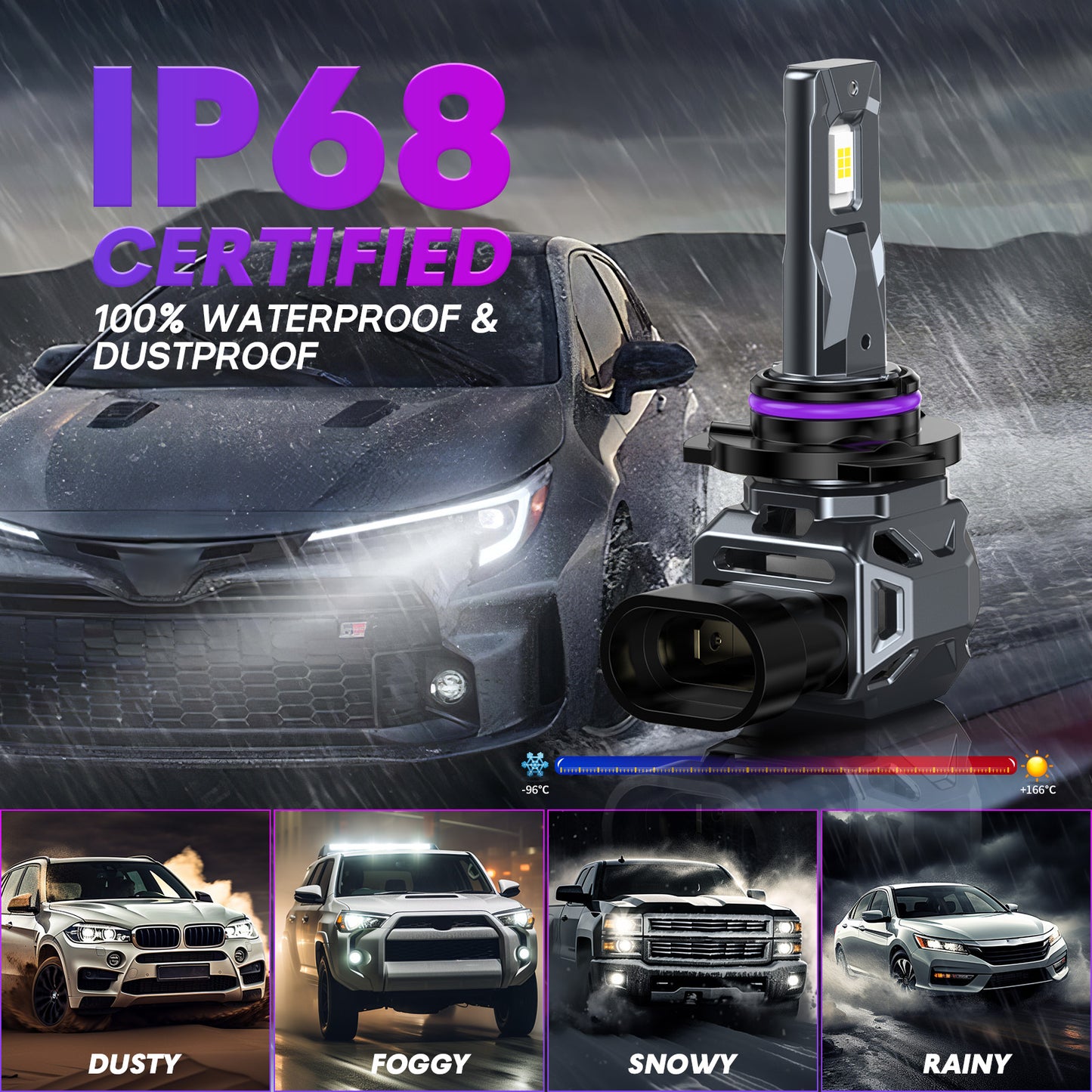 CARSPARKLE Q3 9005 Led Headlight Bulb 2025 Upgrade Chips 6000K Cool White All-in-one 30000Lm 40W Plug & Play