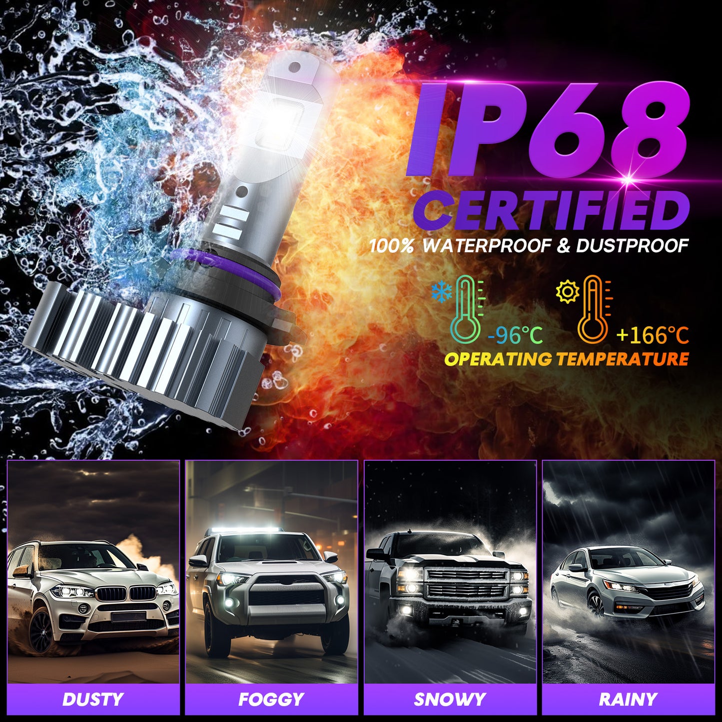 CARSPARKLE QL 9005 Led Headlight Bulb 2025 Upgrade 6000K Cool White Fanless 20000Lm 30W Plug & Play