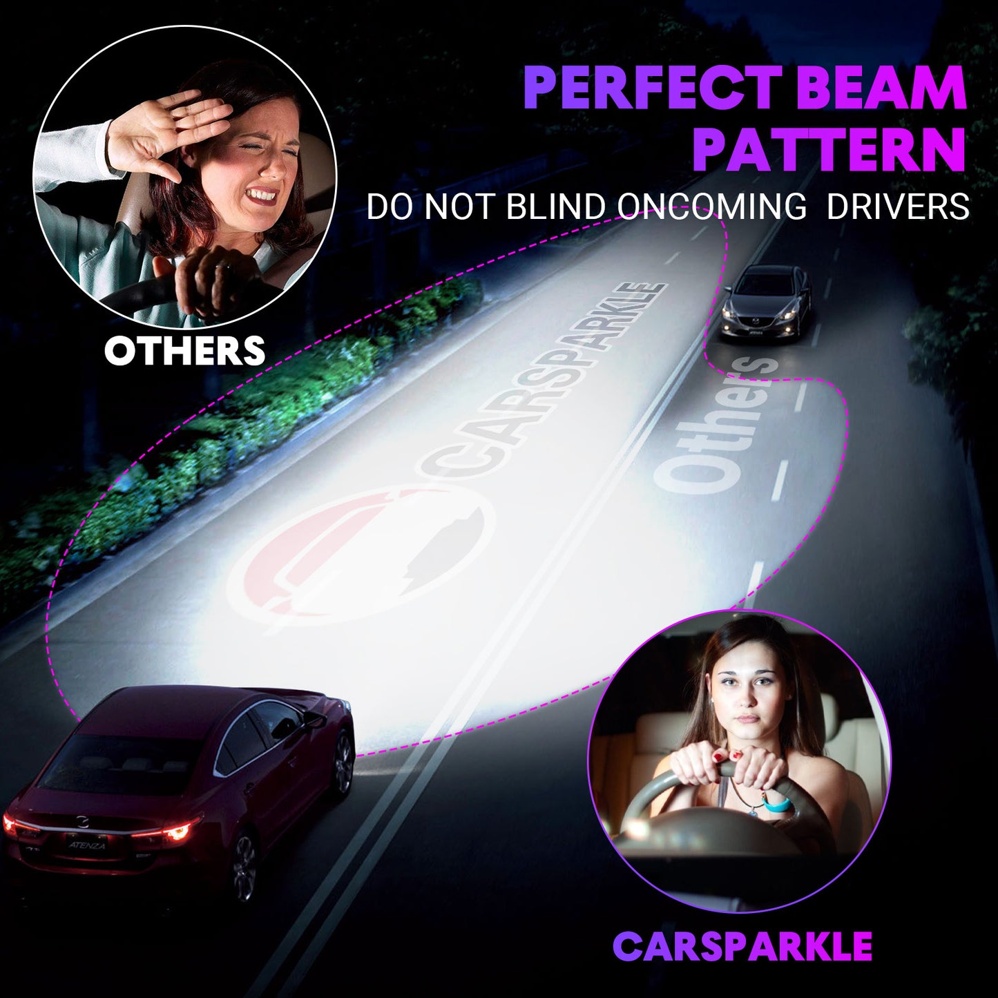 CARSPARKLE Q3 H11 Led Headlight Bulb 2025 Upgrade Chips 6000K Cool White All-in-one 30000Lm 40W Plug & Play