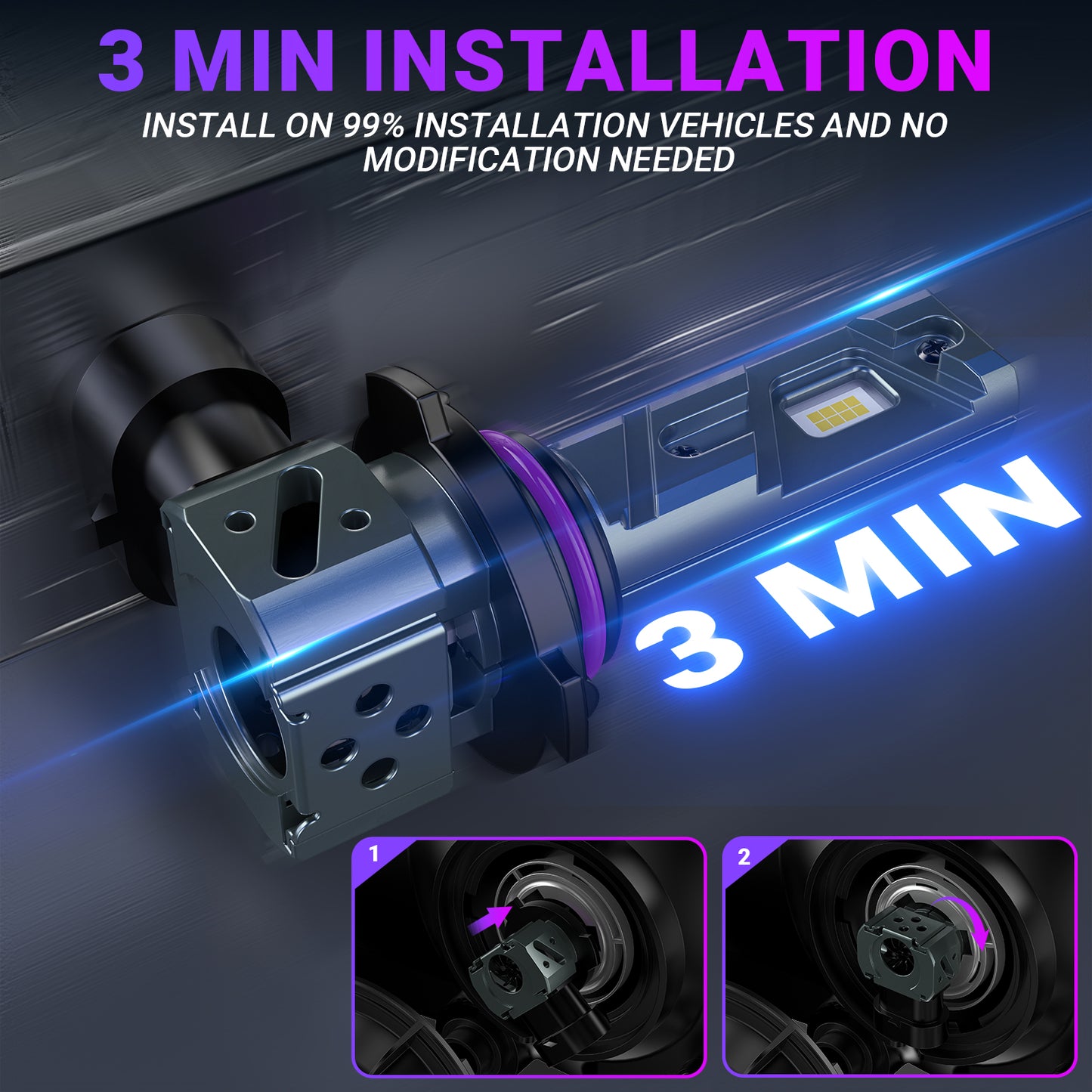 CARSPARKLE 2025 Upgrade Q4 9005 Led Headlight Bulb 6000K Cool White Plug & Play 20000LUMENS 30W