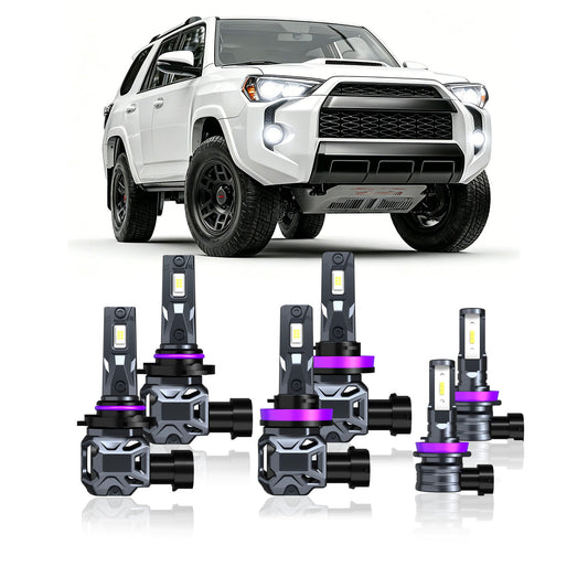 2010-2020 Toyota 4Runner Complete LED Headlight & Fog Light Upgrade Kit | High Beam, Low Beam & Fog Combo (6-Pack)