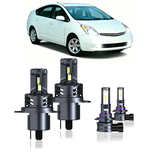 2004-2009 Toyota Prius Complete LED Headlight & Fog Light Upgrade Kit | High Beam, Low Beam & Fog Combo (4-Pack）