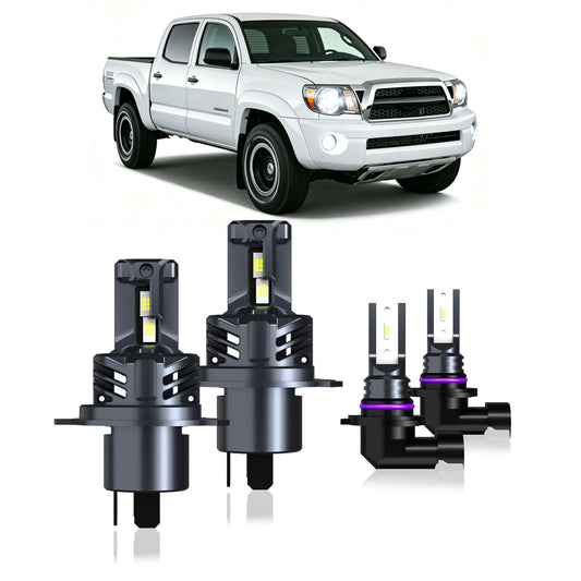 2005-2011 Toyota Tacoma Complete LED Headlight & Fog Light Upgrade Kit | High Beam, Low Beam & Fog Combo (4-Pack)