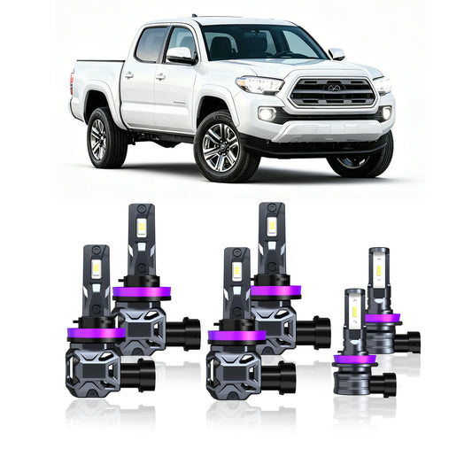 2016-2023 Toyota Tacoma Complete LED Headlight & Fog Light Upgrade Kit | High Beam, Low Beam & Fog Combo (6-Pack)