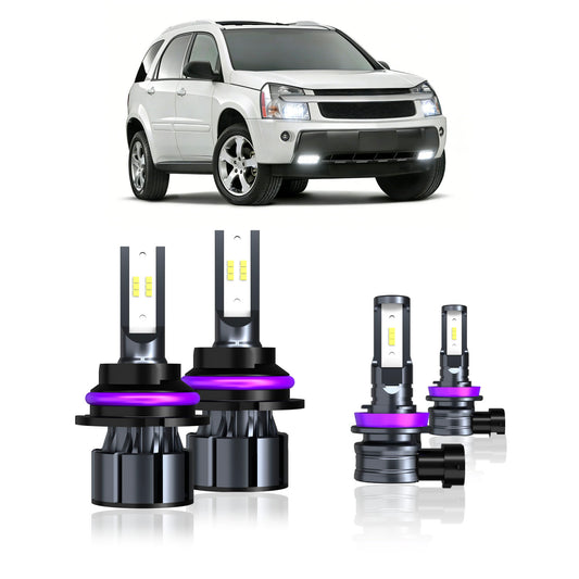 2005-2009 Chevy Equinox Complete LED Headlight & Fog Light Upgrade Kit | High Beam, Low Beam & Fog Combo (4-Pack)